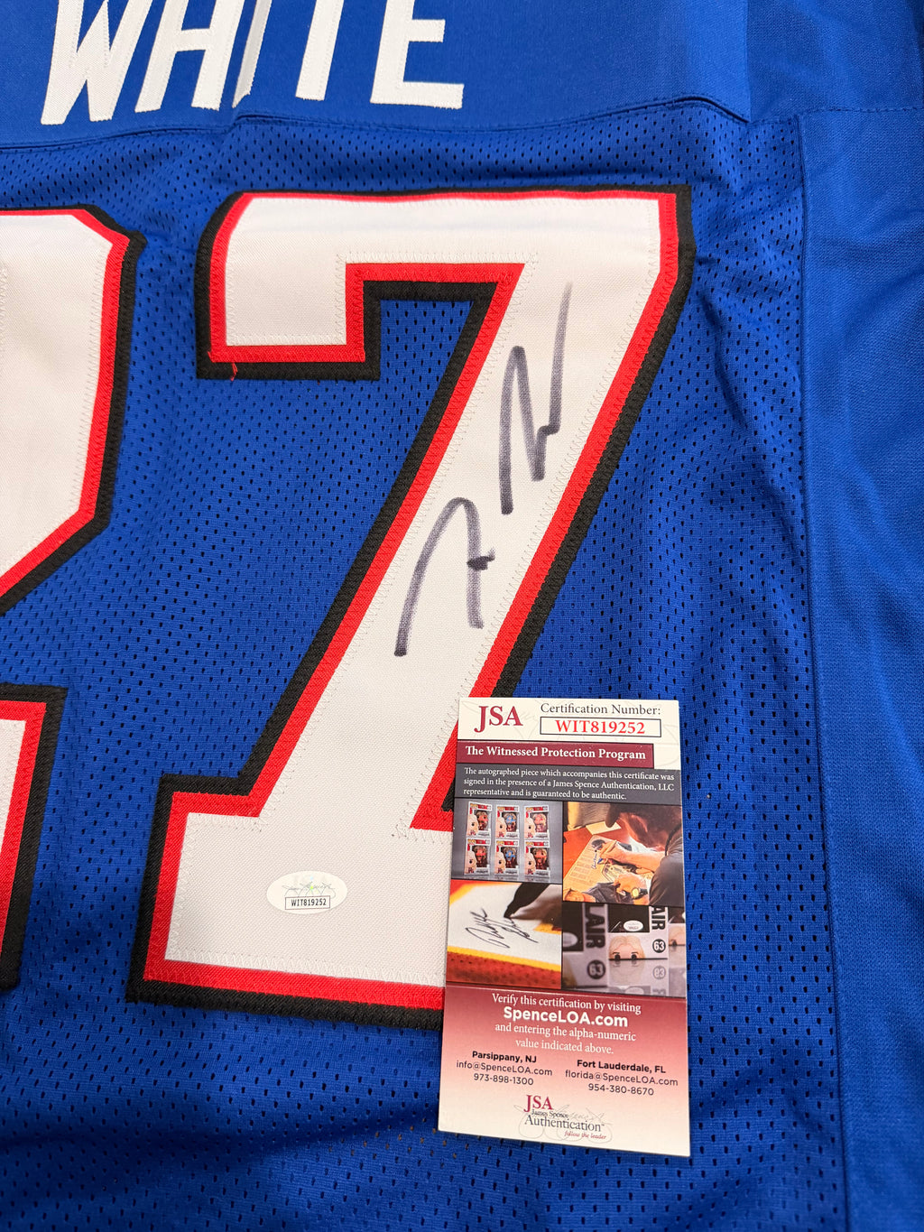Tre'Davious White Signed Custom Jersey with JSA (NFL Buffalo Bills)