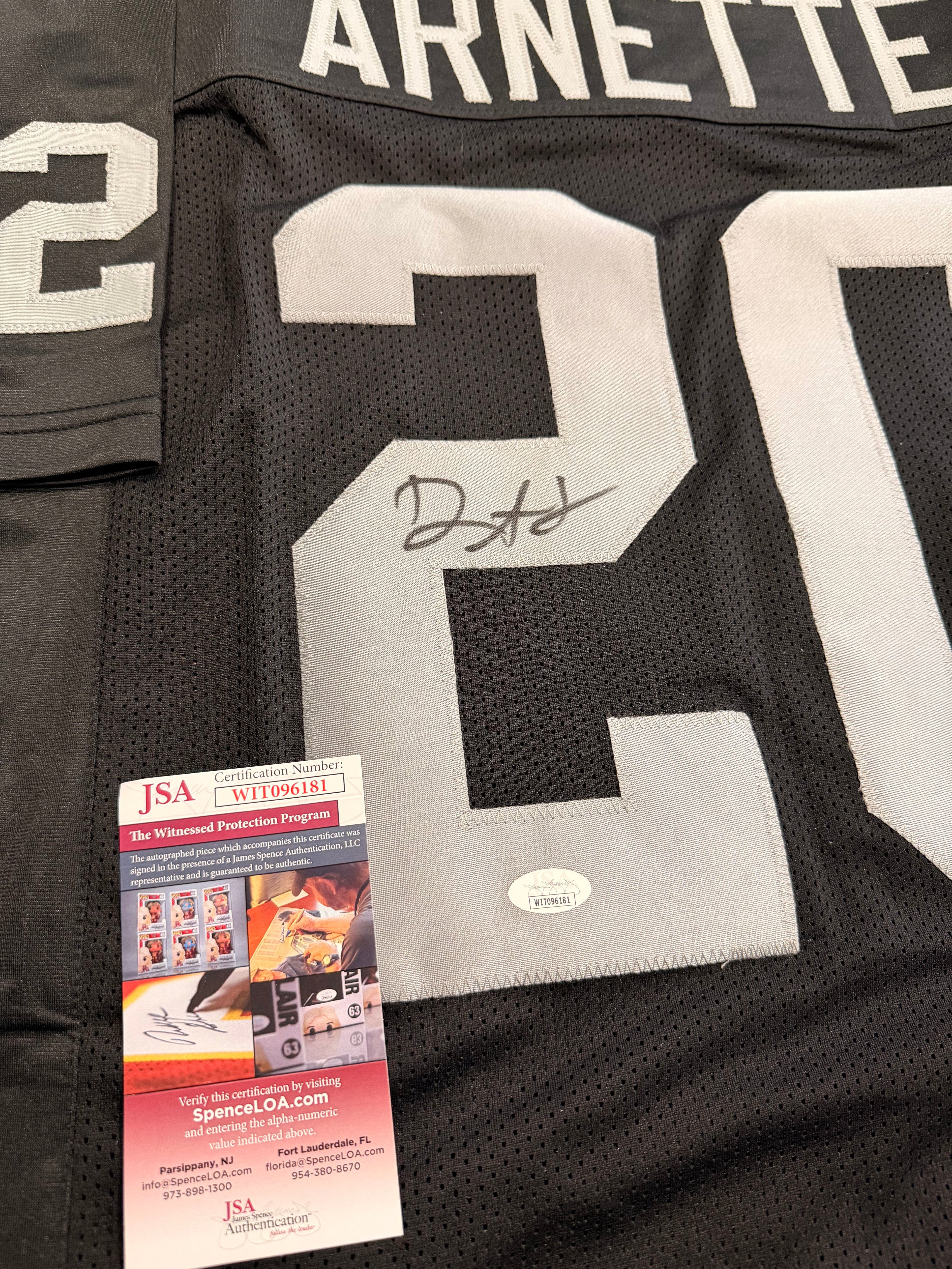 Damon Arnette Signed Custom Jersey with JSA COA (NFL Las Vegas Raiders)