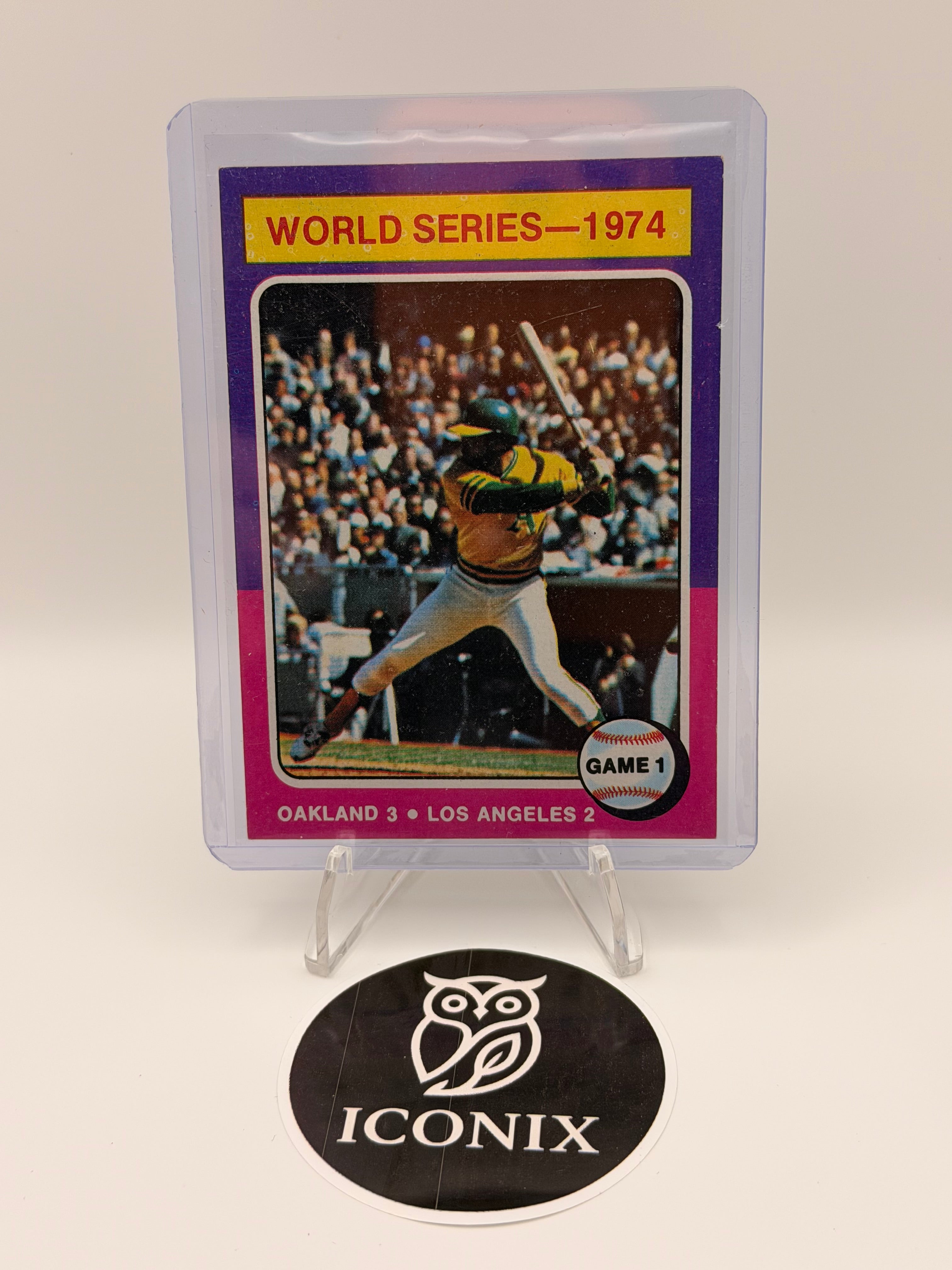 1975 Topps World Series 1974 Game 1 Card (Reggie Jackson) #461