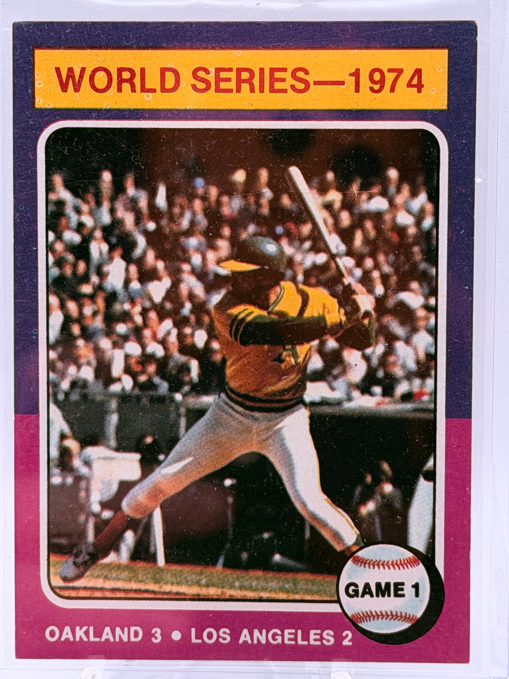 1975 Topps World Series 1974 Game 1 Card (Reggie Jackson) #461
