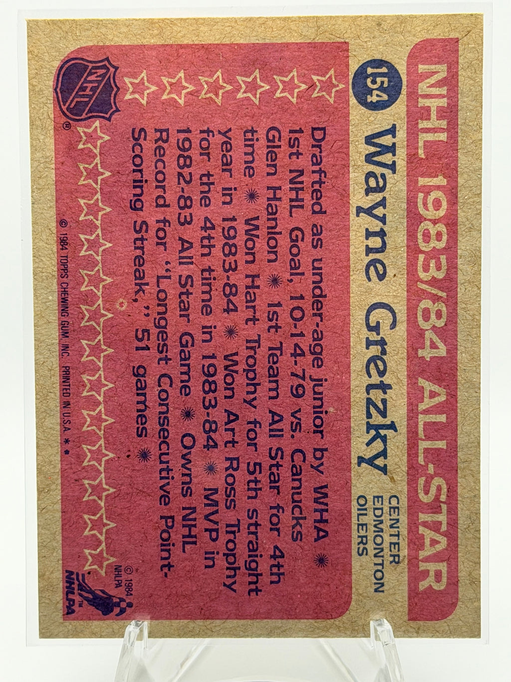 1984 Topps Wayne Gretzky All Star #154