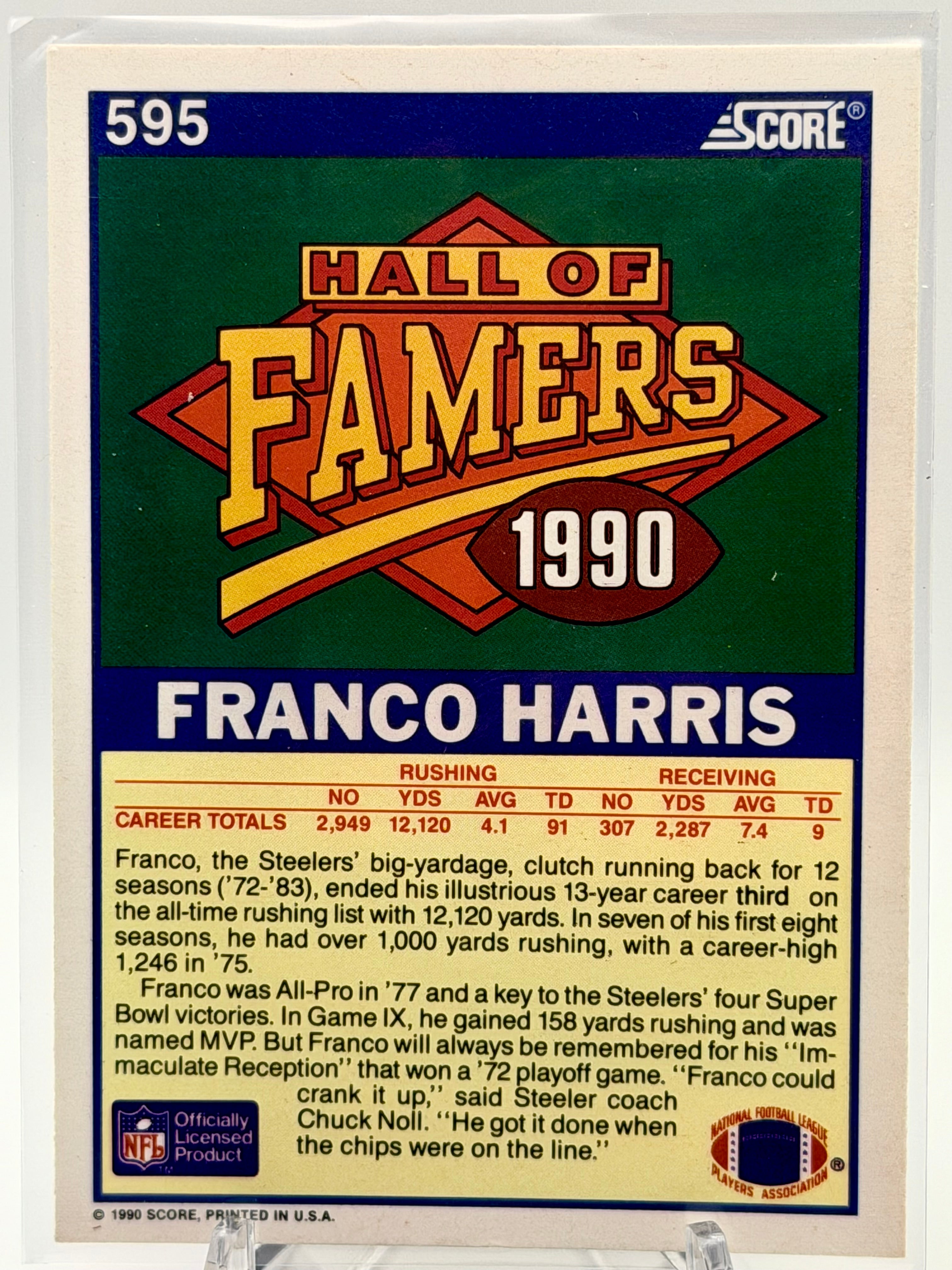 1990 Score Fanco Harris Hall of Famers #595