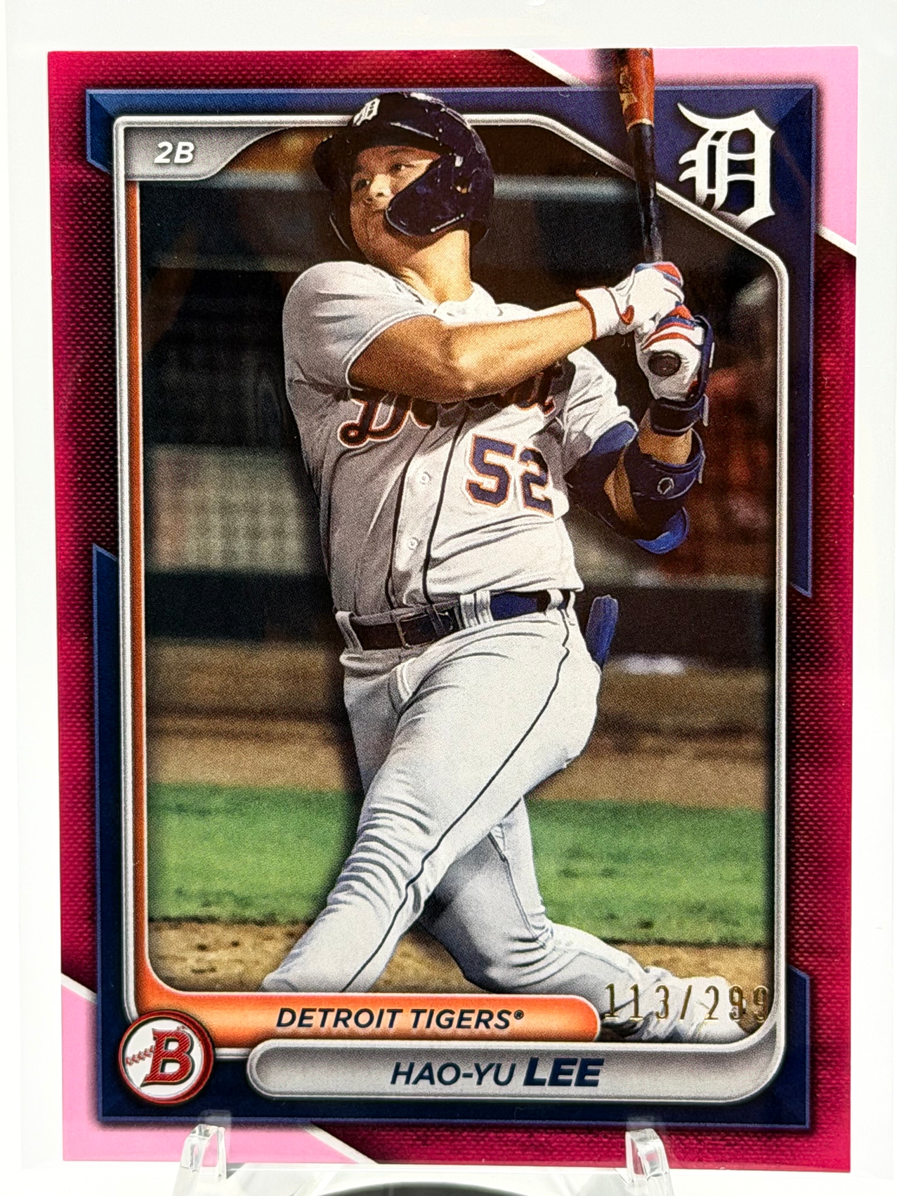 2024 Bowman Prospect Hao-Yu Lee Fuchsia Paper Parallel 134/299 #BP-55 