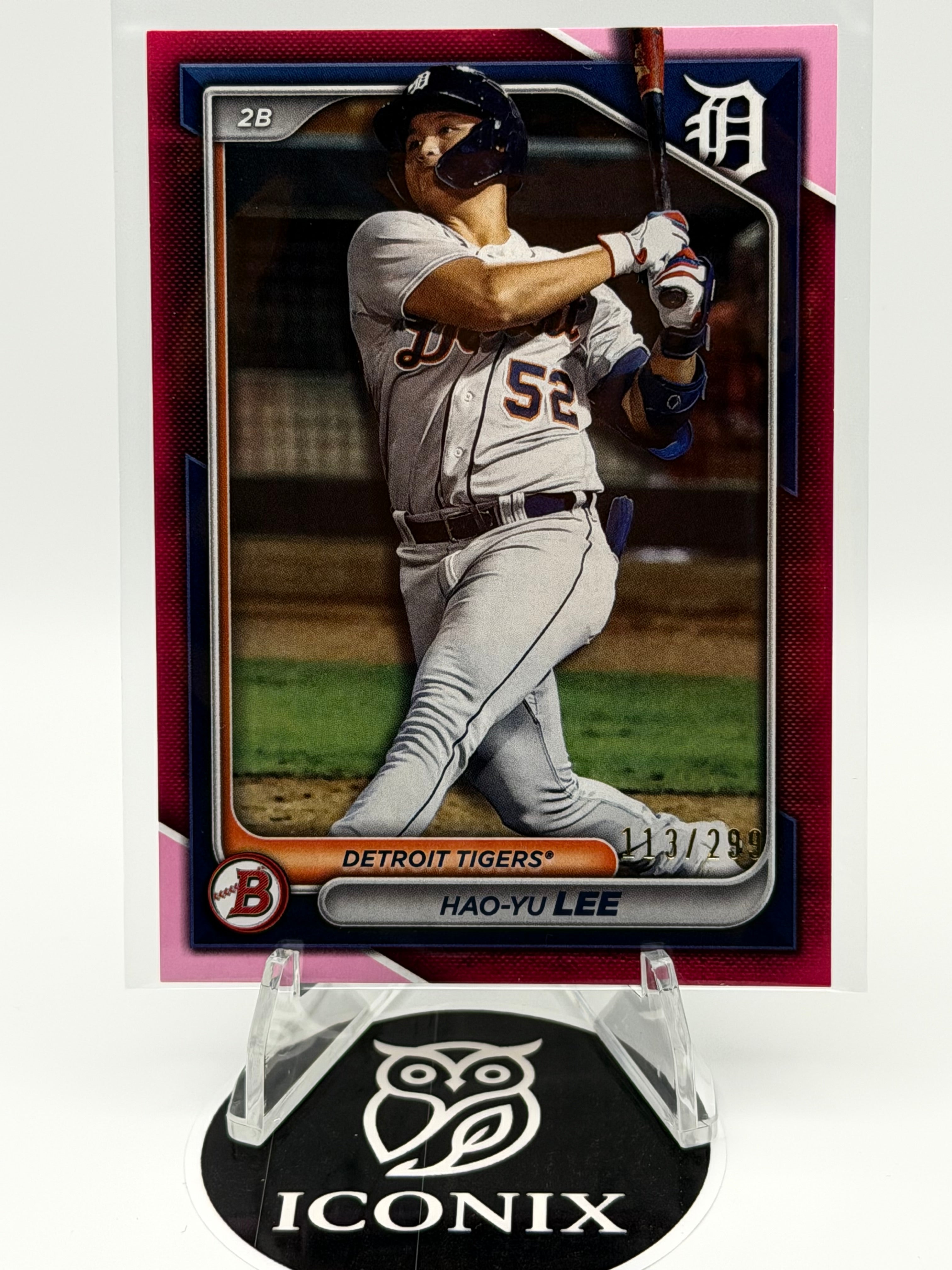 2024 Bowman Prospect Hao-Yu Lee Fuchsia Paper Parallel 134/299 #BP-55 