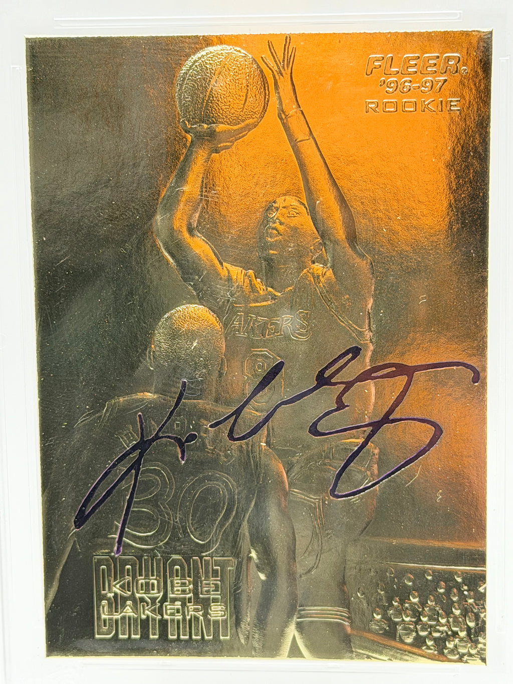 1996-97 Fleer 23Kt Gold Kobe Bryant Rookie Purple Signature - WCG GEM 10