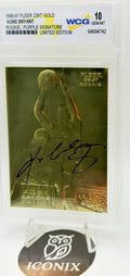 1996-97 Fleer 23Kt Gold Kobe Bryant Rookie Purple Signature - WCG GEM 10