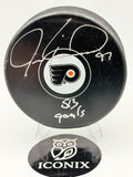 Jeremy Roenick Autographed Hockey Puck Signature "513 goals" Hologram COA, Philly Flyers