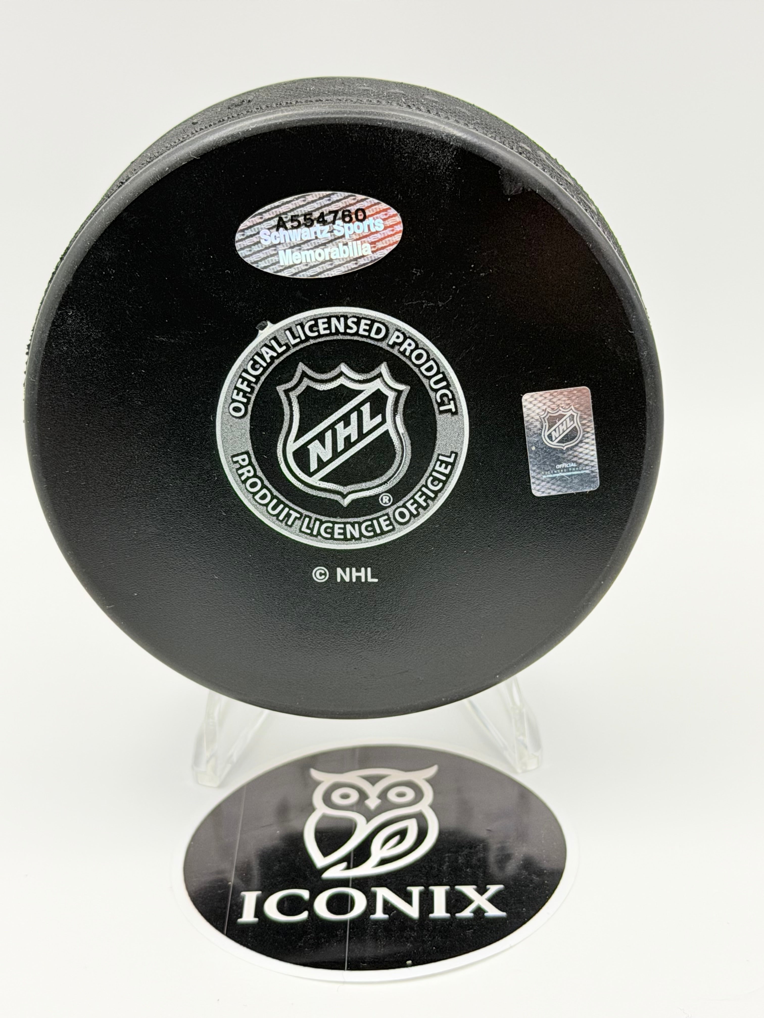 Jeremy Roenick Autographed Hockey Puck Signature "513 goals" Hologram COA, Philly Flyers