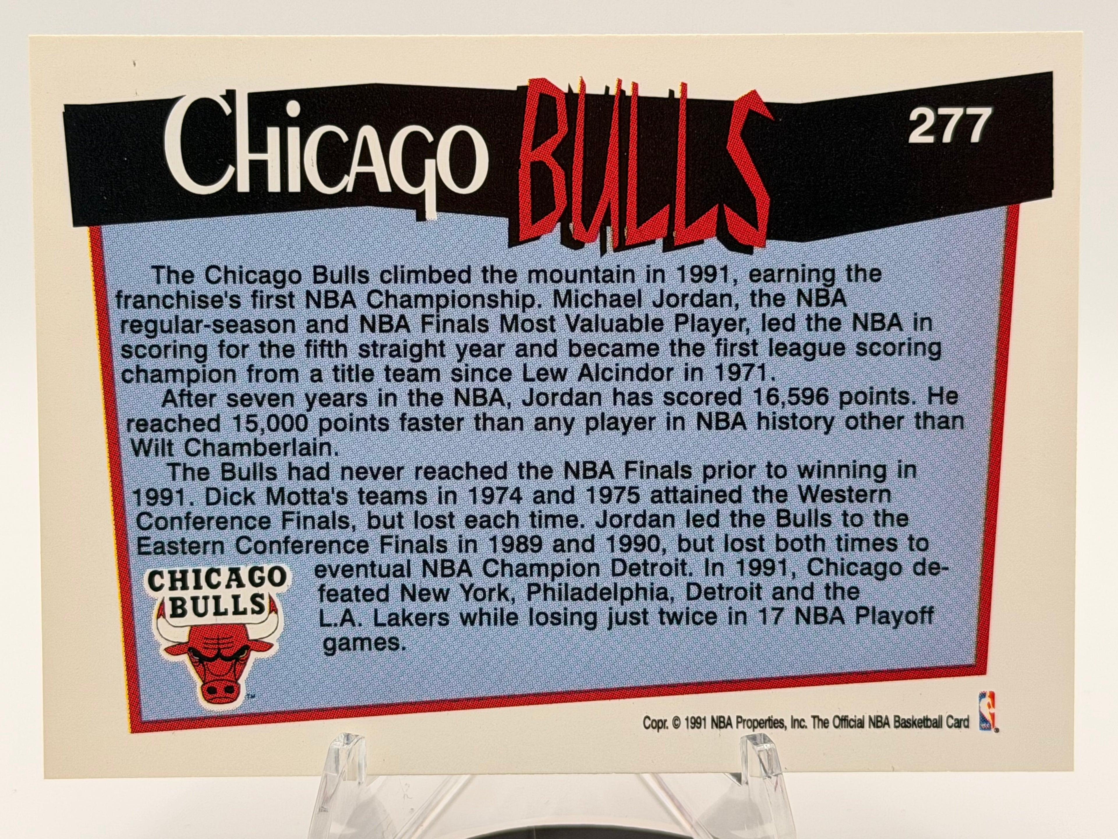 1991 NBA Hoops Chicago Bulls 1991 NBA Champions #277