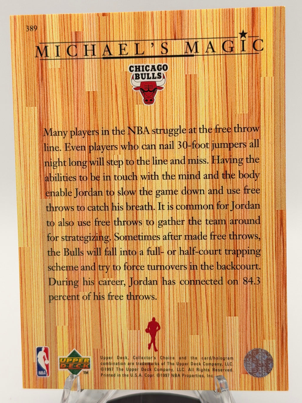 1997 Upper Deck Collectors Choice Michael Jordan #389, NMT Excellent Condition