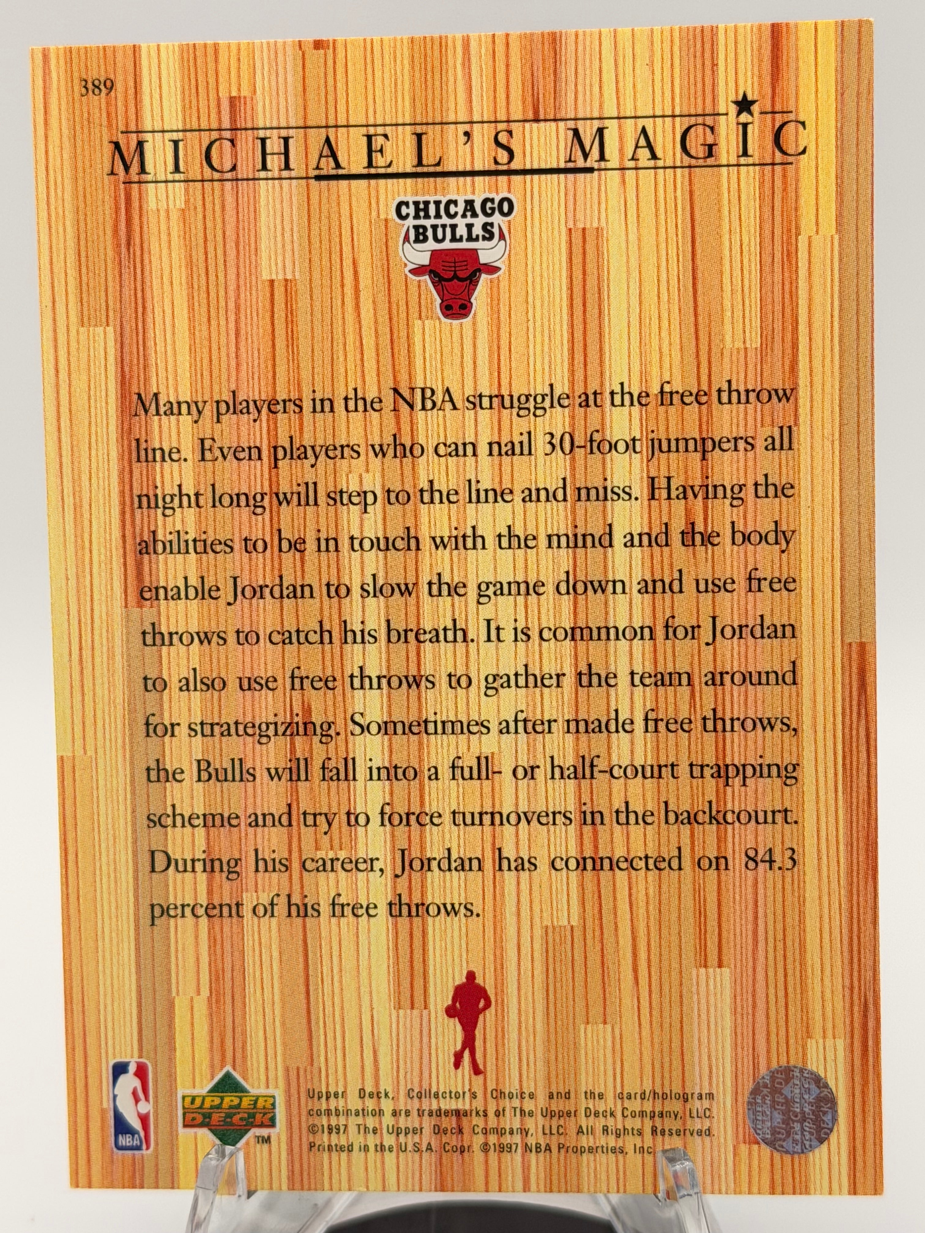 1997 Upper Deck Collectors Choice Michael Jordan #389, NMT Excellent Condition