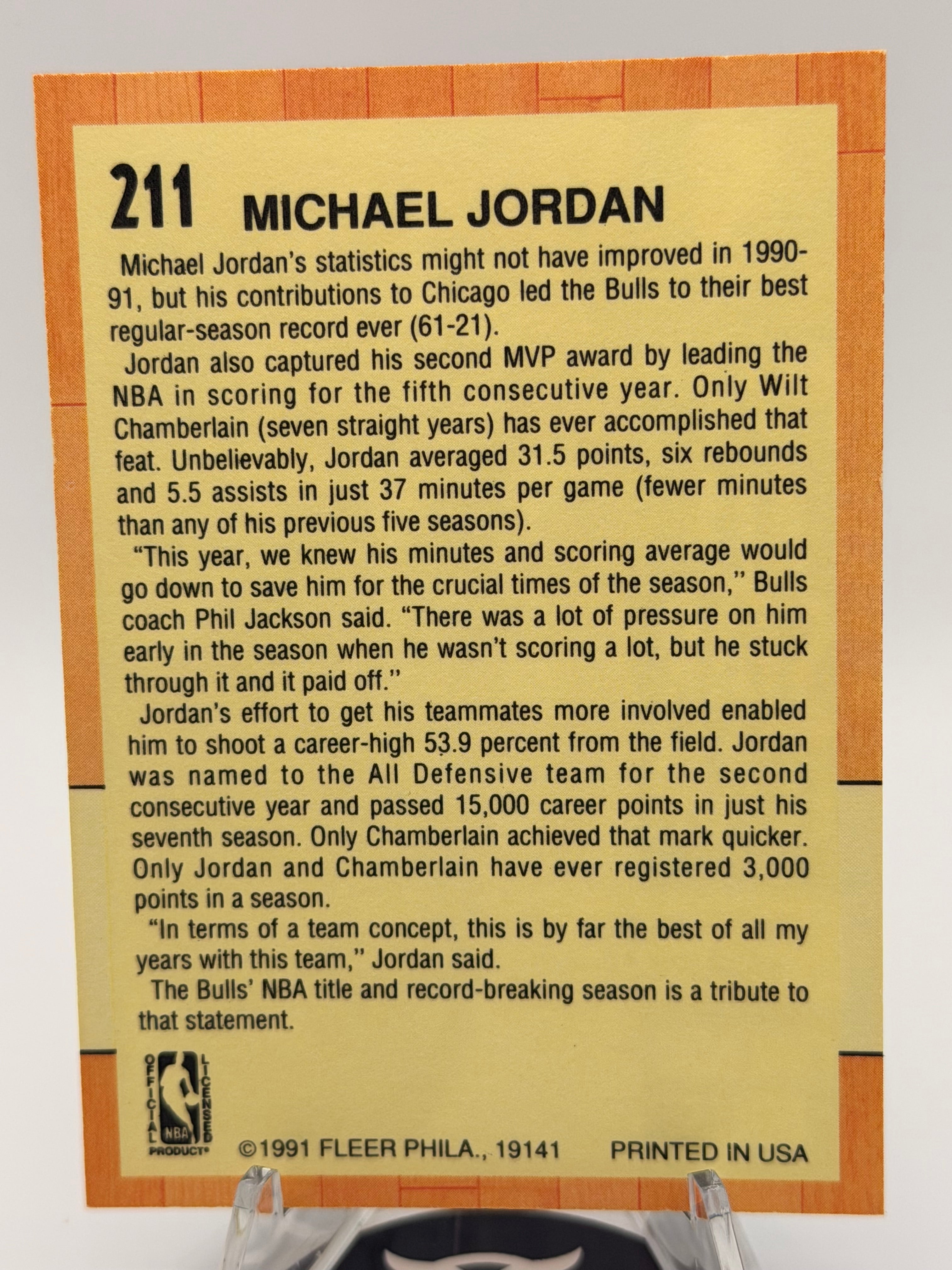1991 Fleer All Star Michael Jordan #211, NM-MT
