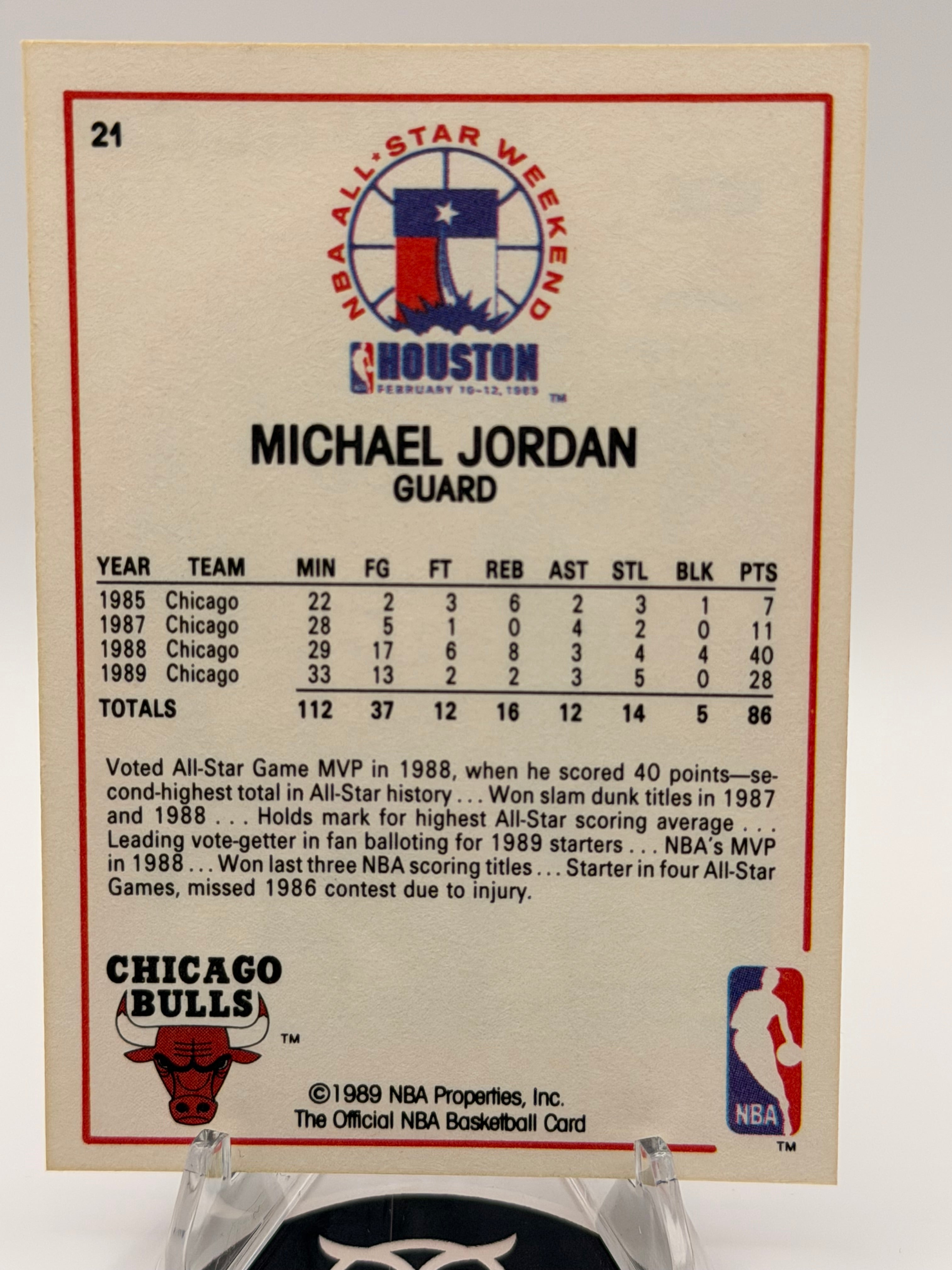 1989 NBA Hoops Michael Jordan All Star #21, NM-MT