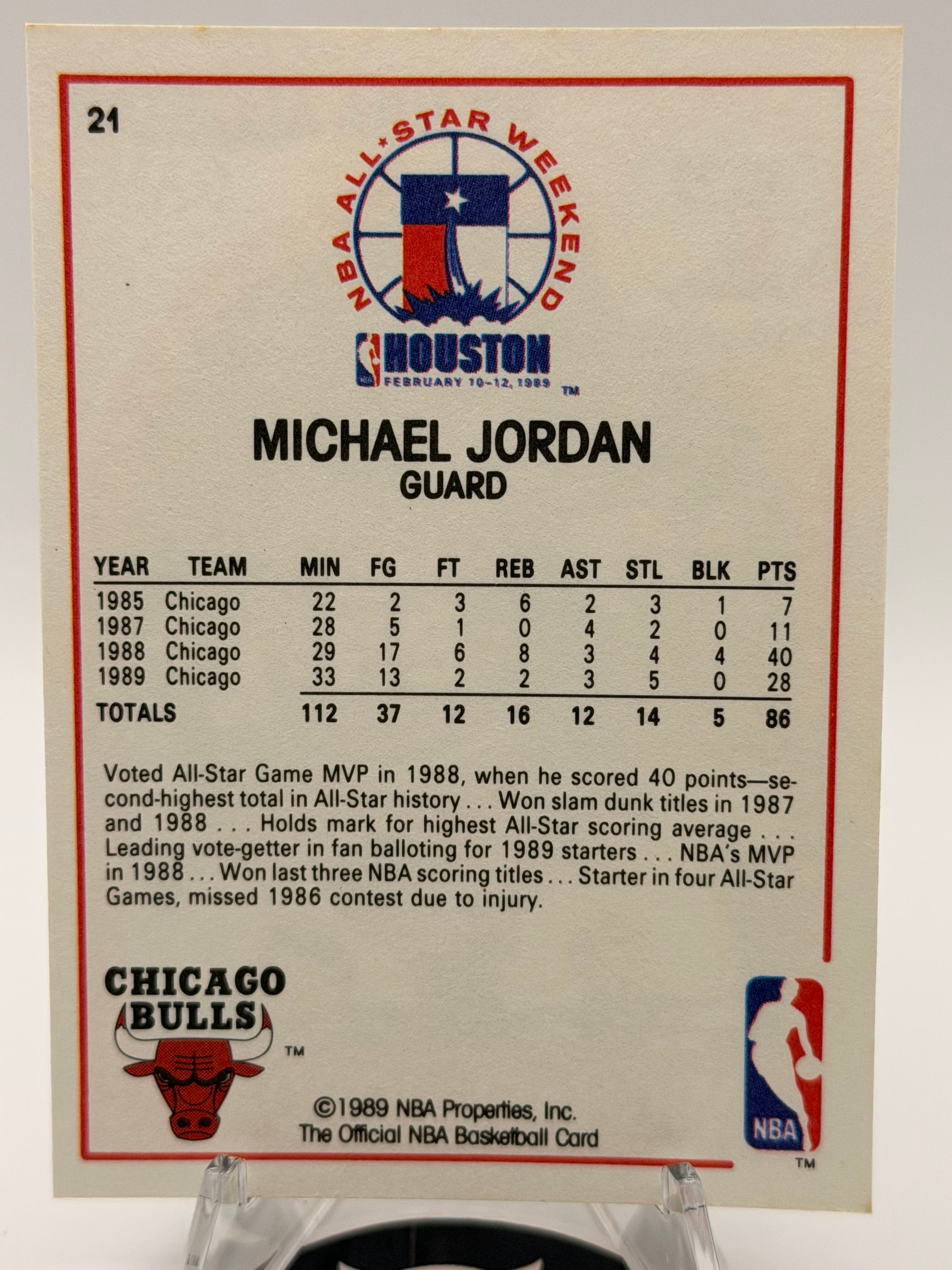 1989 NBA Hoops Michael Jordan All Star #21, NM