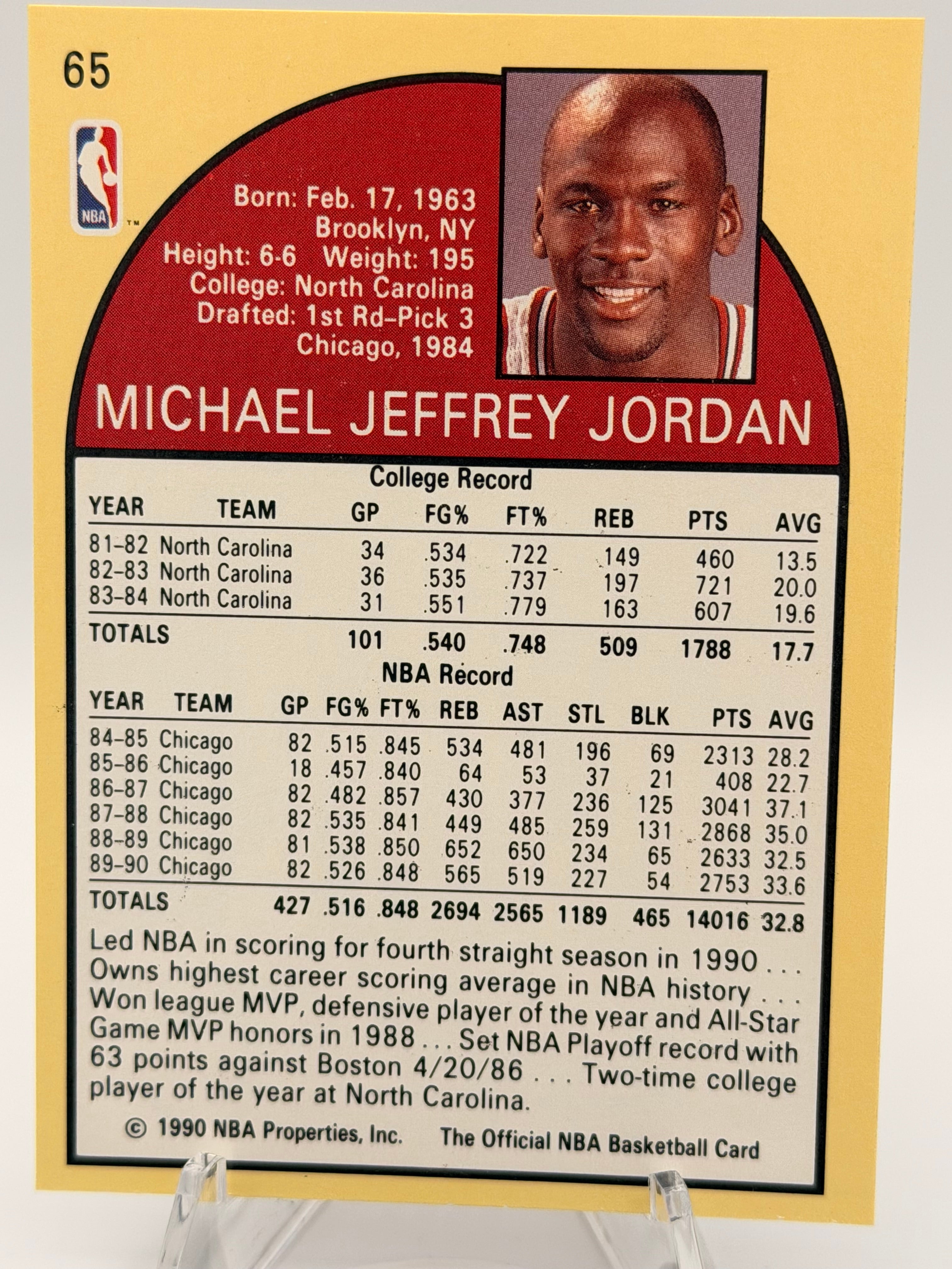 1990 NBA Hoops Michael Jordan #65, NM-MT