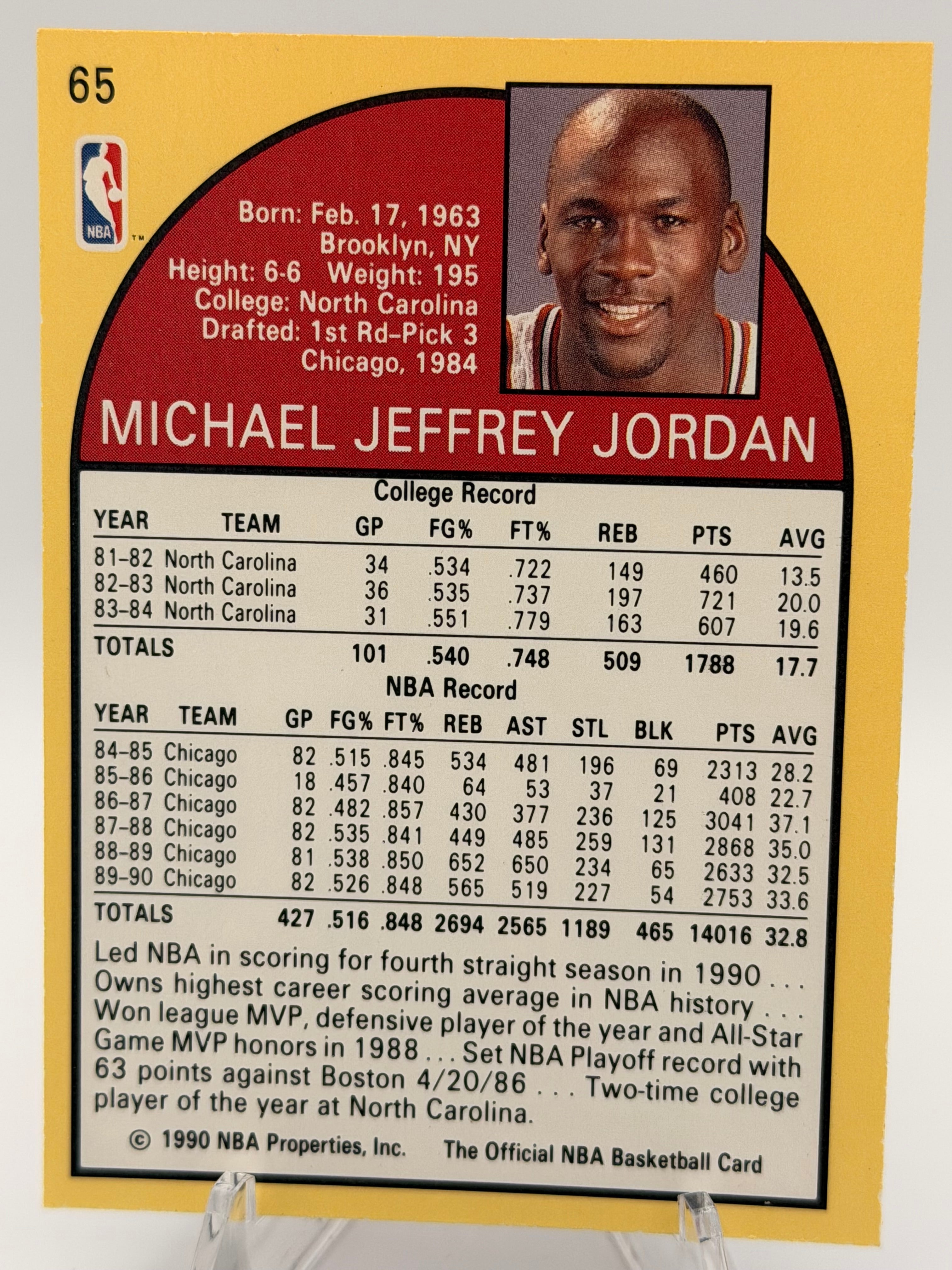 1990 NBA Hoops Michael Jordan #65, NM-MT