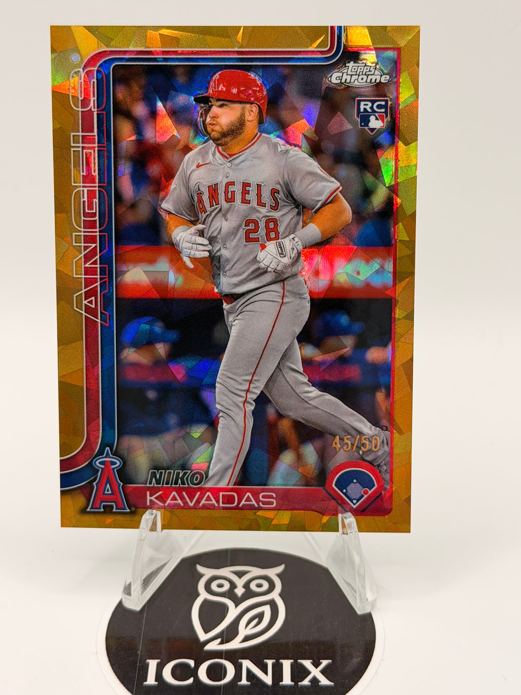 2025 Topps Chrome Niko Kavadas Gold Geometric RC 45/50 #20, NMT Super Rare