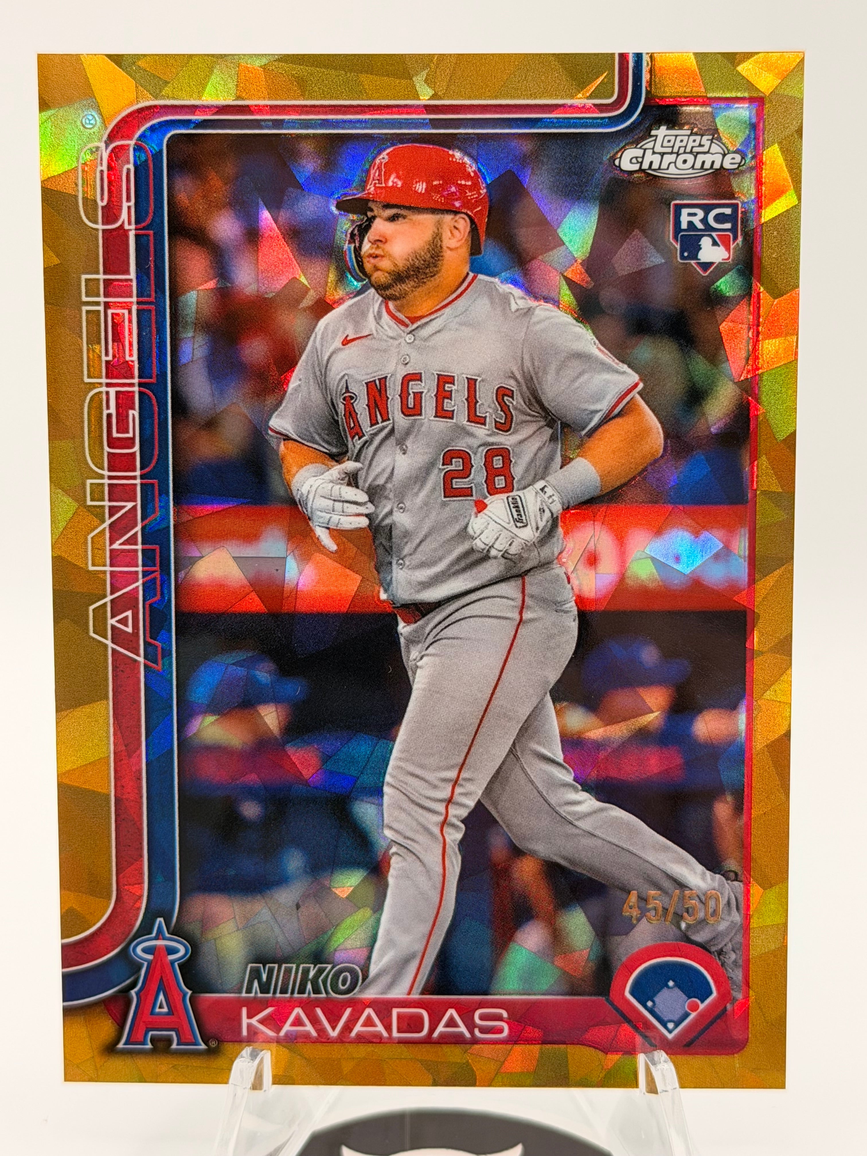 2025 Topps Chrome Niko Kavadas Gold Geometric RC 45/50 #20, NMT Super Rare