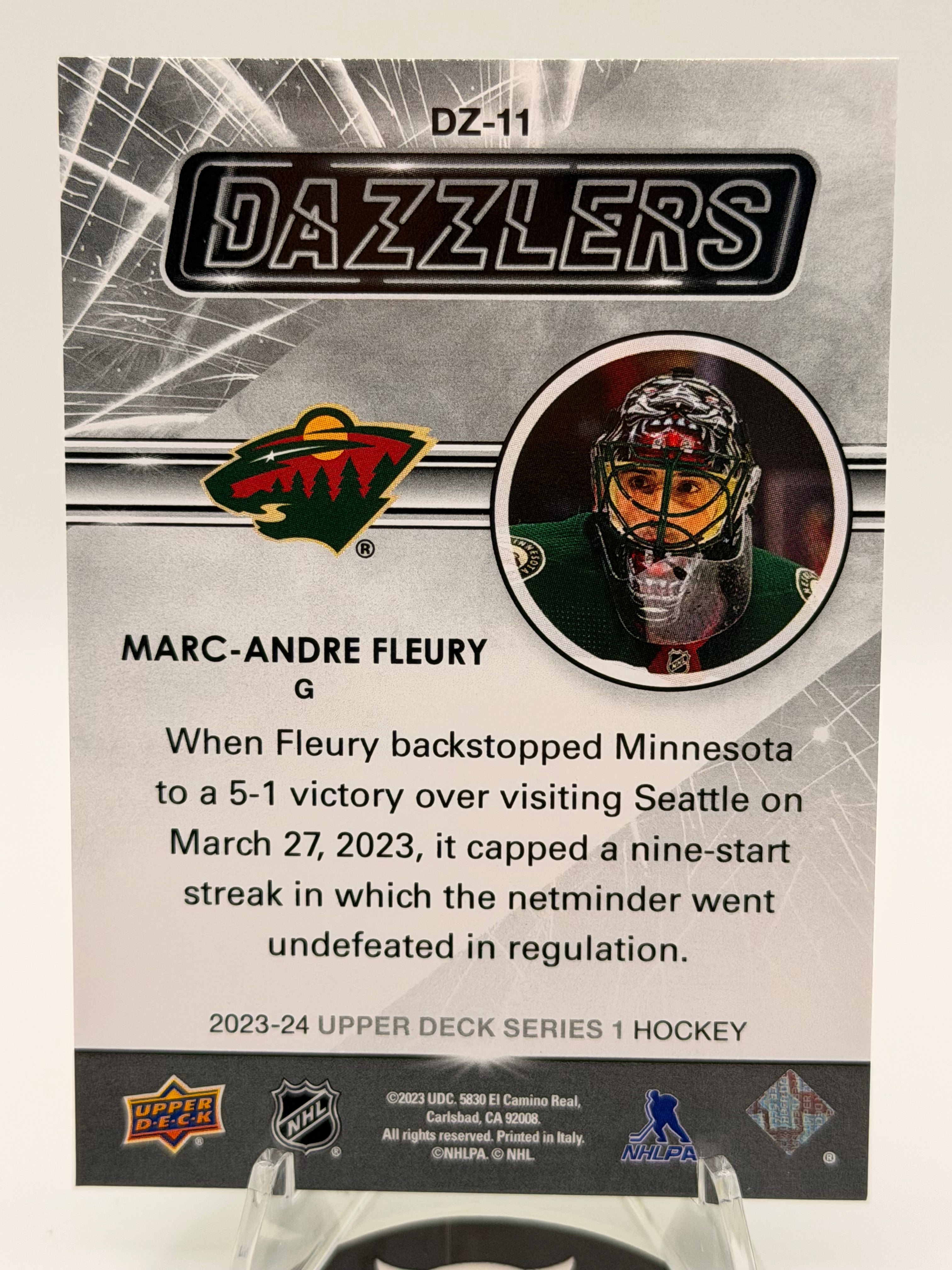 2023 Upper Deck Series 1 Green Dazzlers Marc-Andre Fleury #DZ-11
