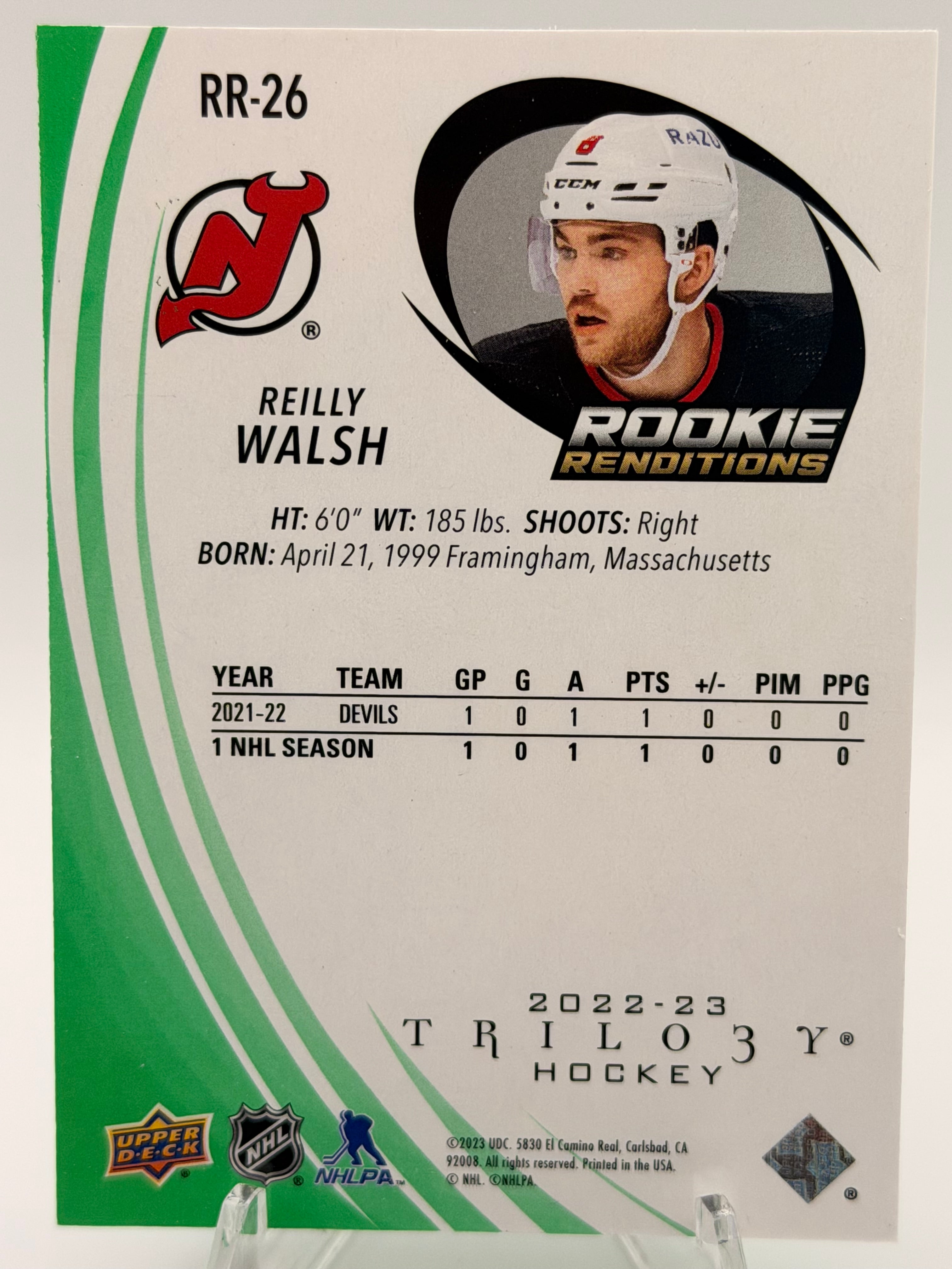 2023 NHL Upper Deck Trilo3y Reilly Walsh Rookie 07/99 #RR-26