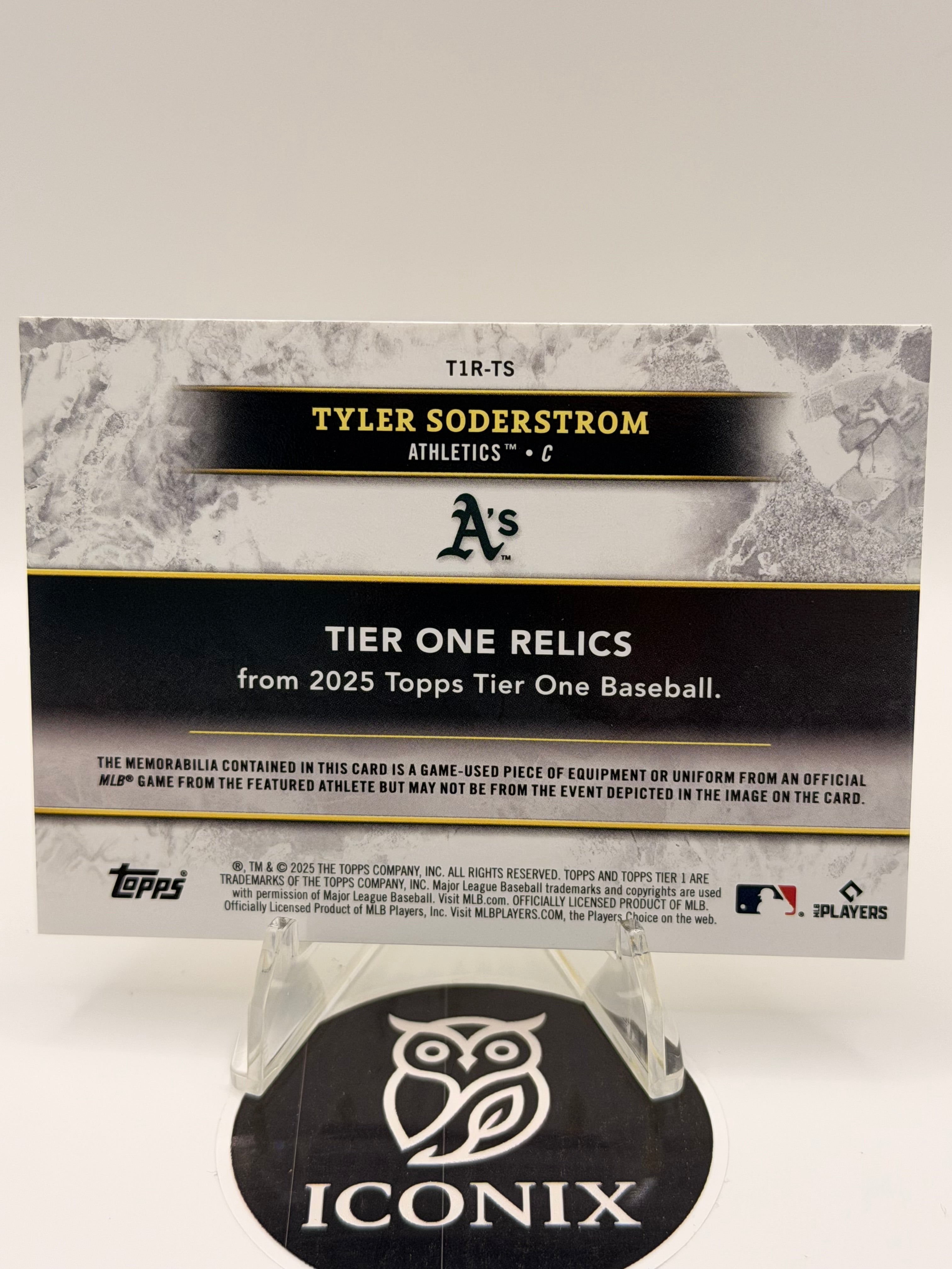 2025 Topps Tier 1 Relic Game Used Tyler Soderstom 076/199 #T1R-TS