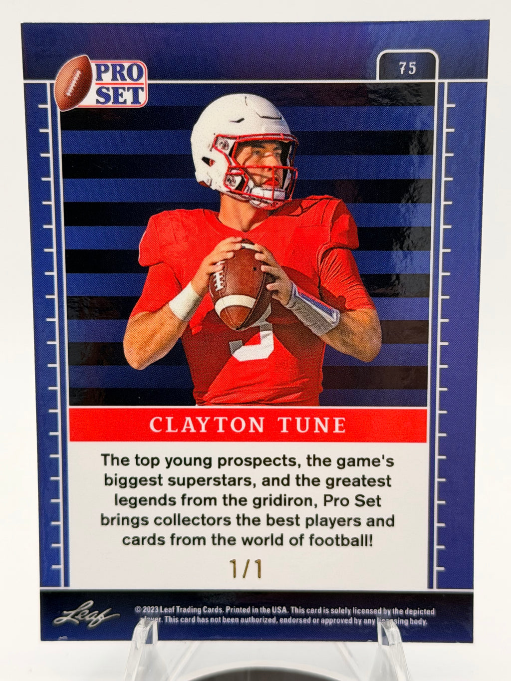 2023 Leaf Rookie Clayton Tune Blue Mosaci Prizm #75, 1/1 NMT-Excellent