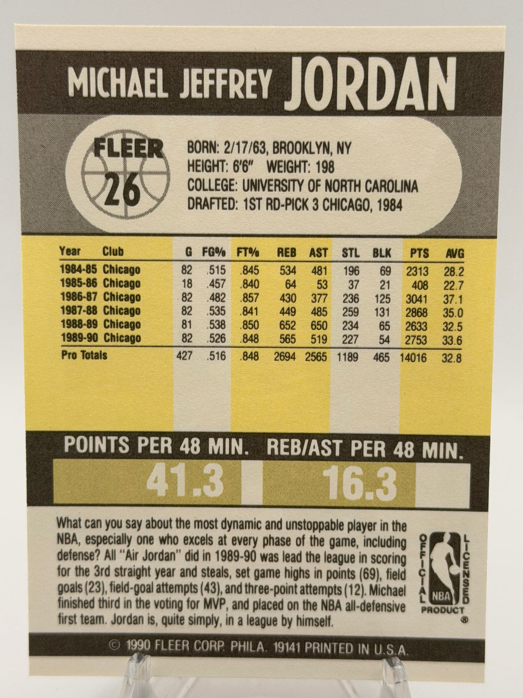 1990 Fleer Michael Jordan #26, NMT
