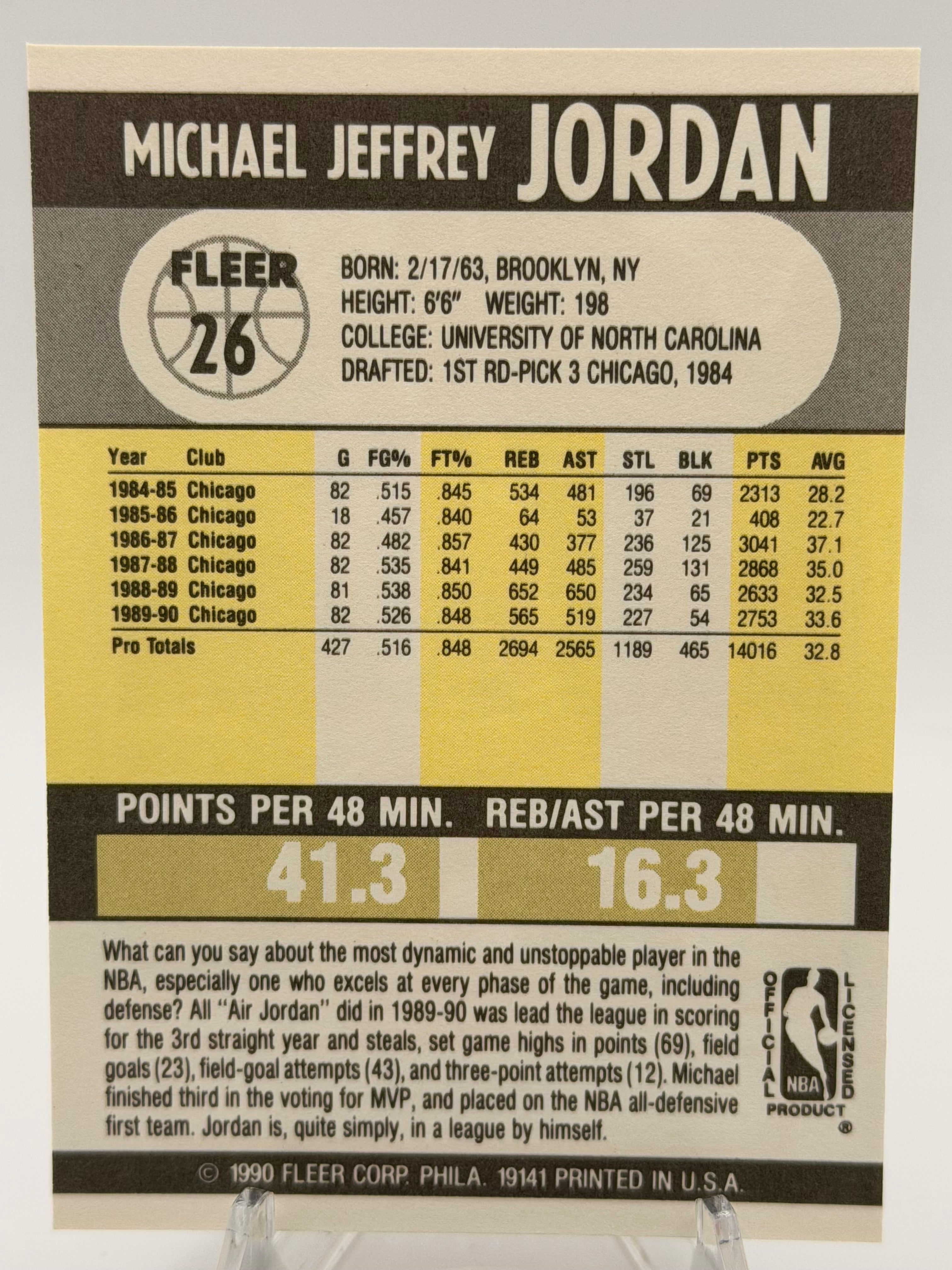 1990 Fleer Michael Jordan #26, NMT