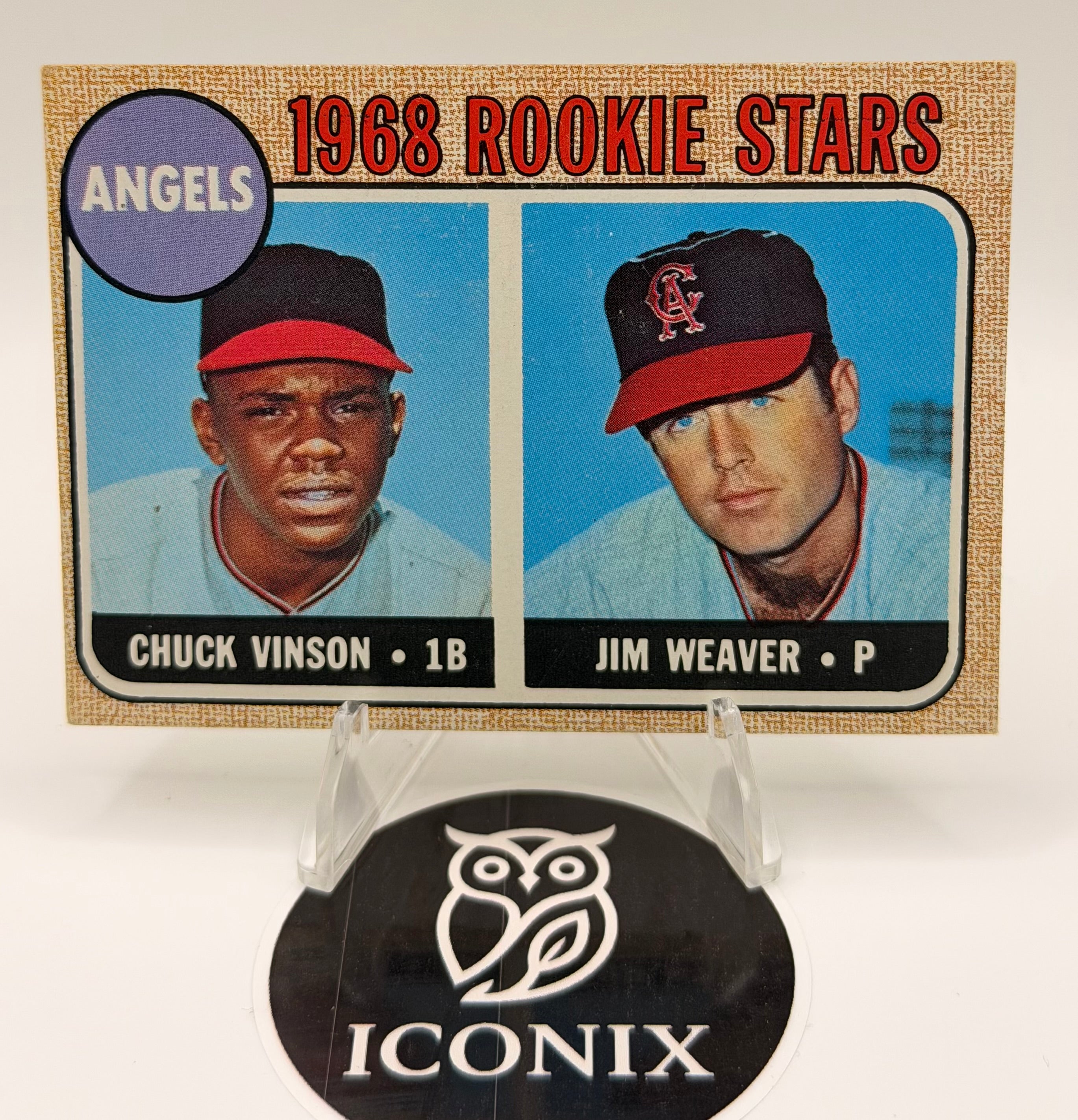1968 Topps Rookie Stars Chuck Vinson, Jim Weaver, Angels #328