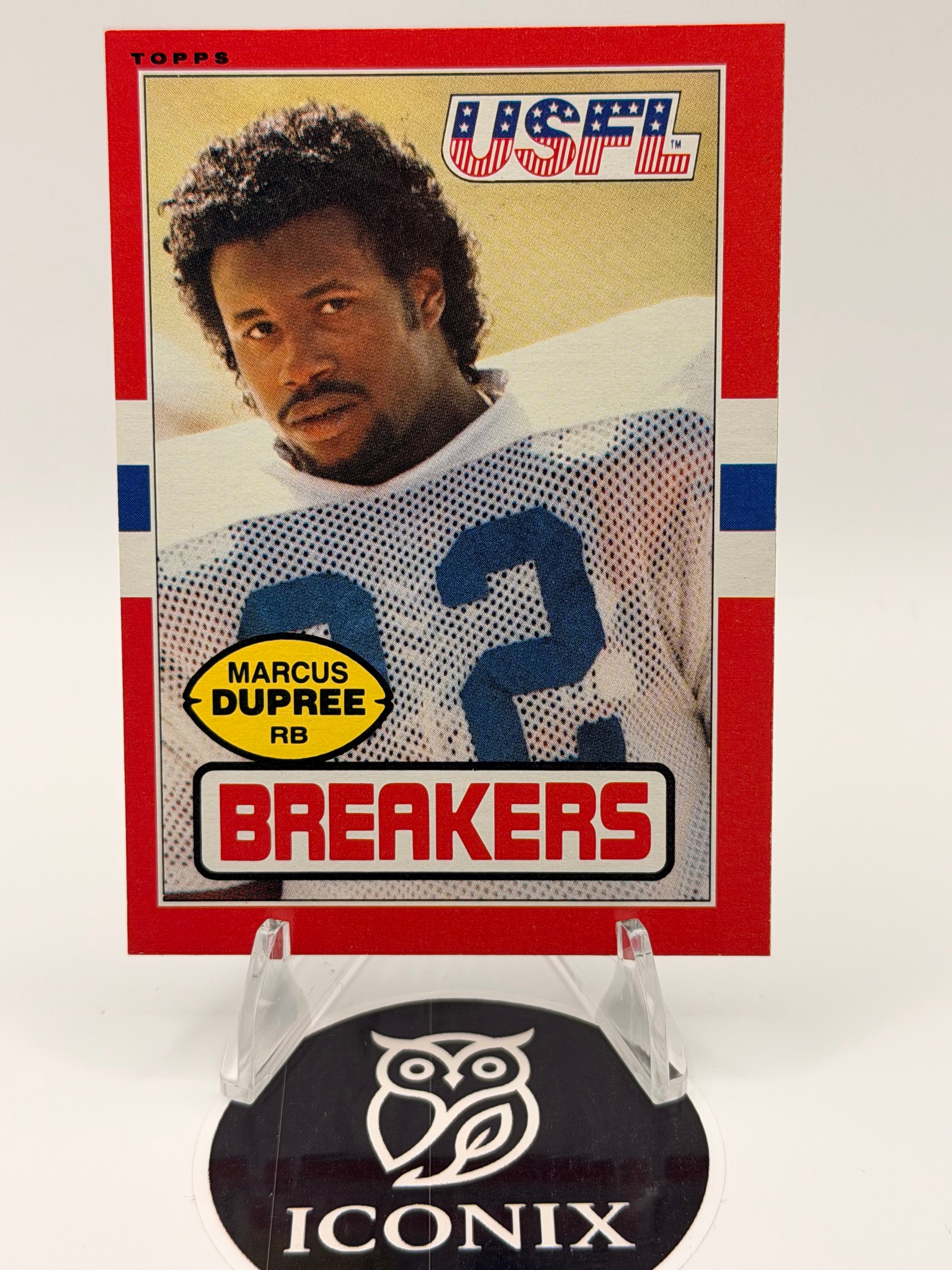 1985 Topps Marcus Depree USFL Breakers Red #105 (Rare, Pre-NFL Rookie Card) NEAR MINT OR BETTER