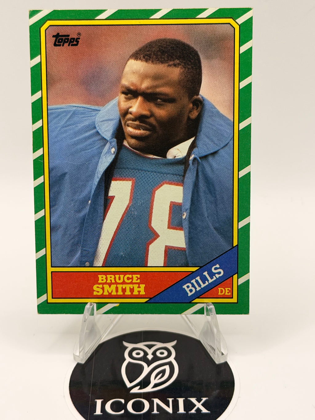1986 Topps Bruce Smith NFL Rookie Card, HOF, Defense, Buffalo Bills, #389