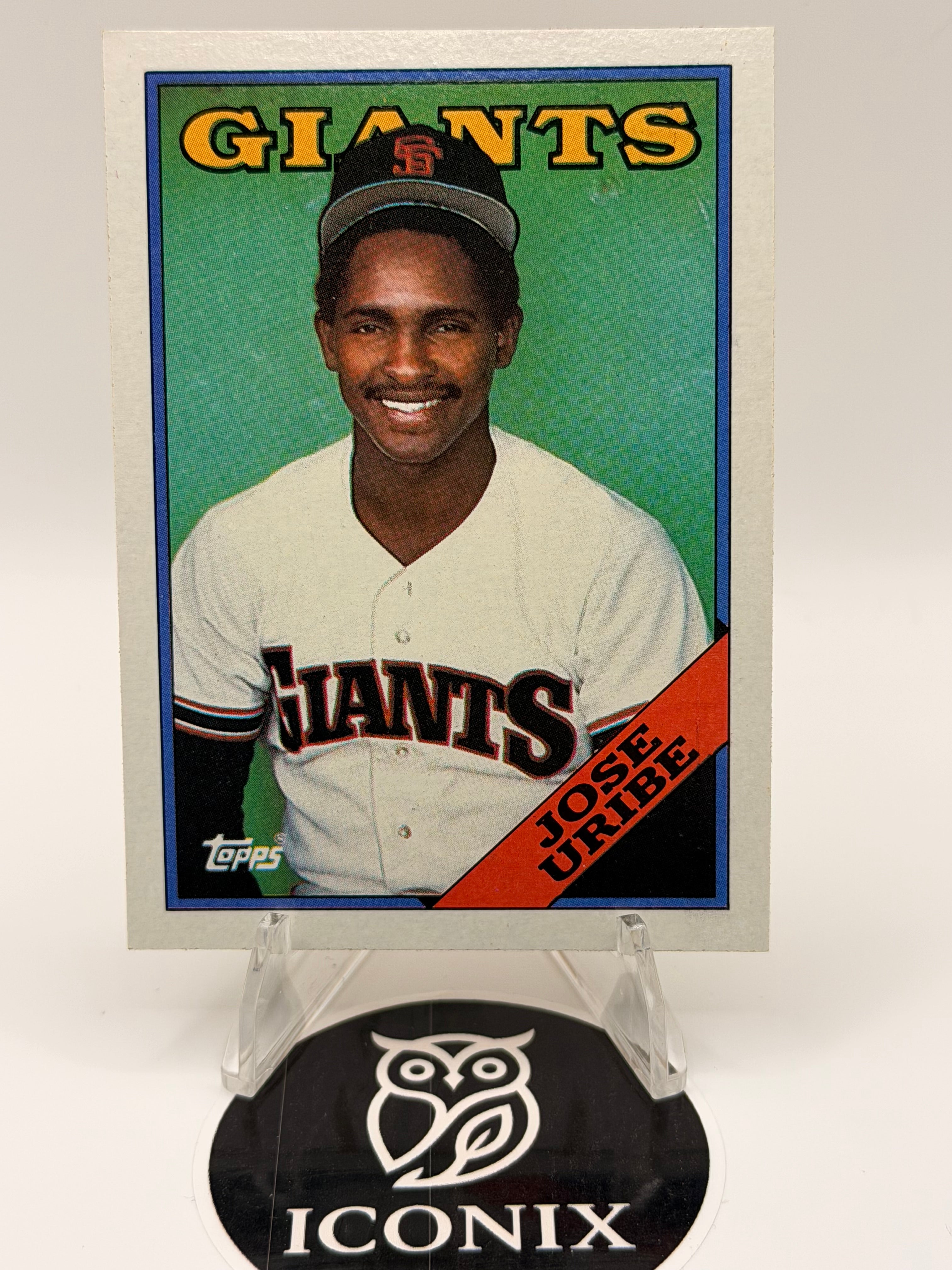 1988 Topps Jose Uribe #302 (ERROR Topps Logo Misprint on Front)