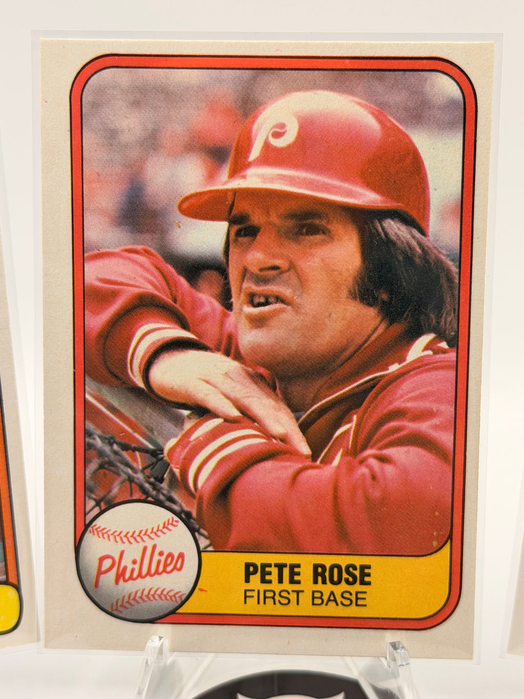 1981 and 1982 Pete Rose Baseball Card Lot (4 cards) NMT