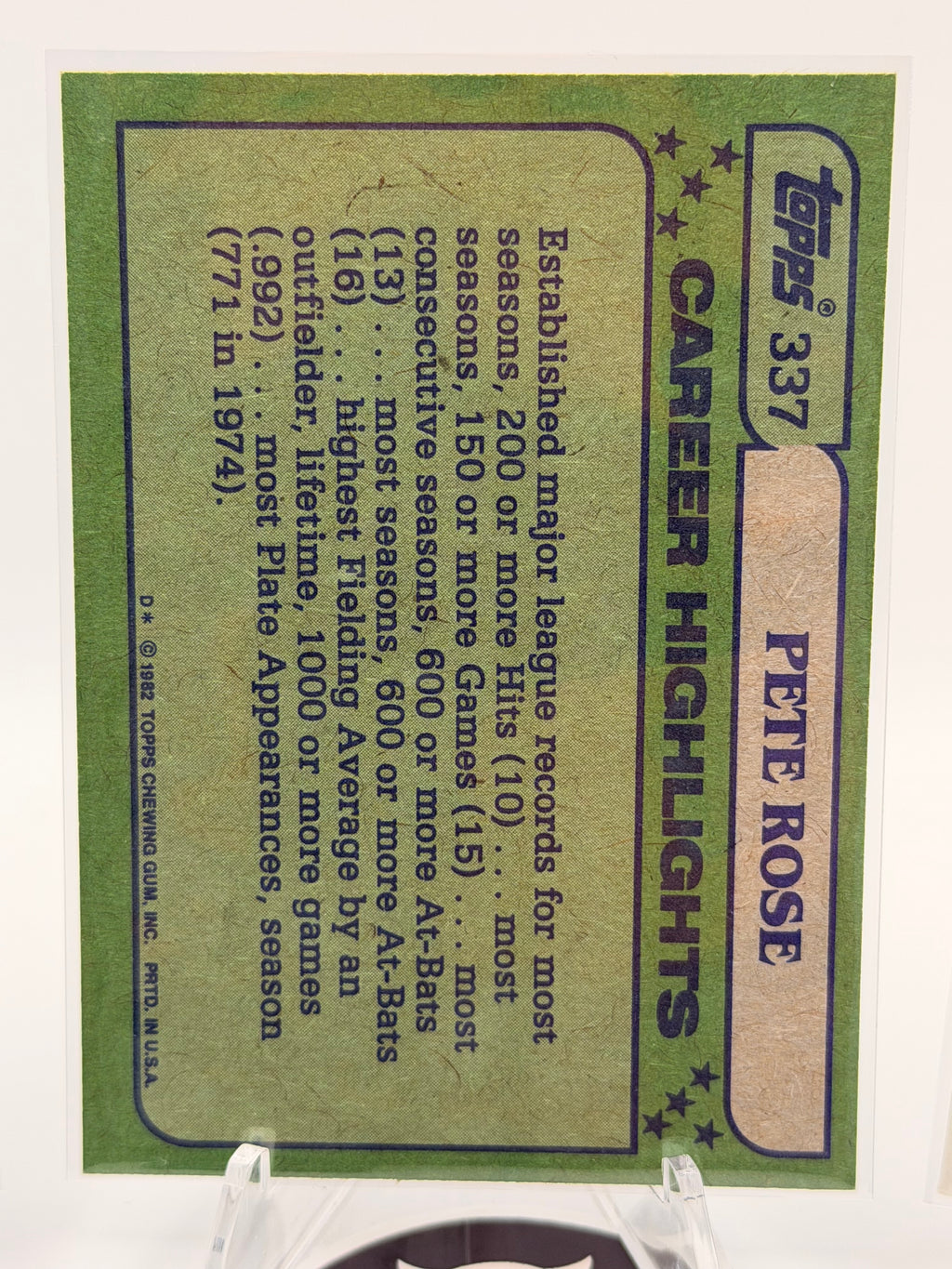 1981 and 1982 Pete Rose Baseball Card Lot (4 cards) NMT
