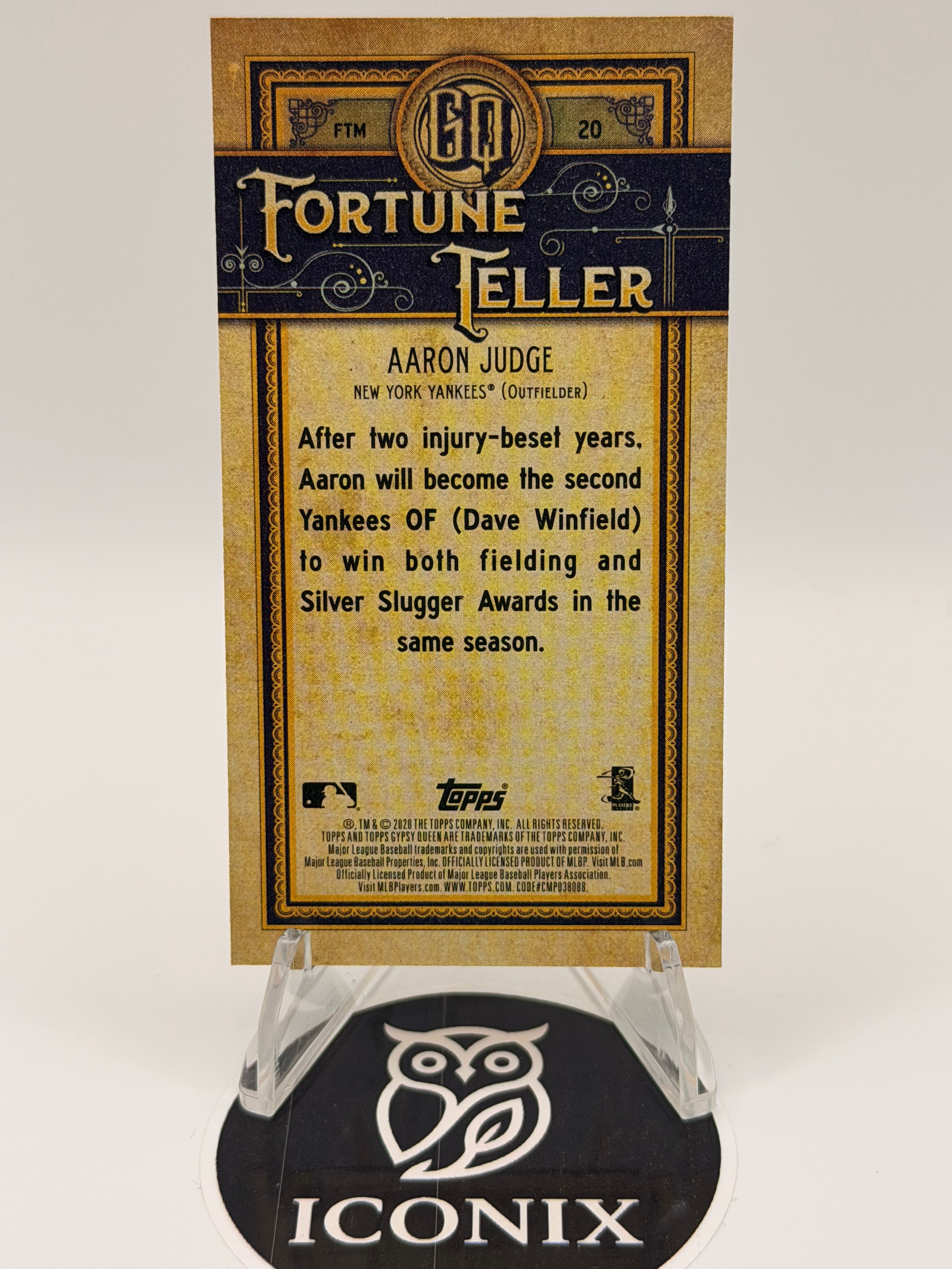 2020 Topps  Aaron Judge Gypsy Queen Fortune Teller #FTM-20